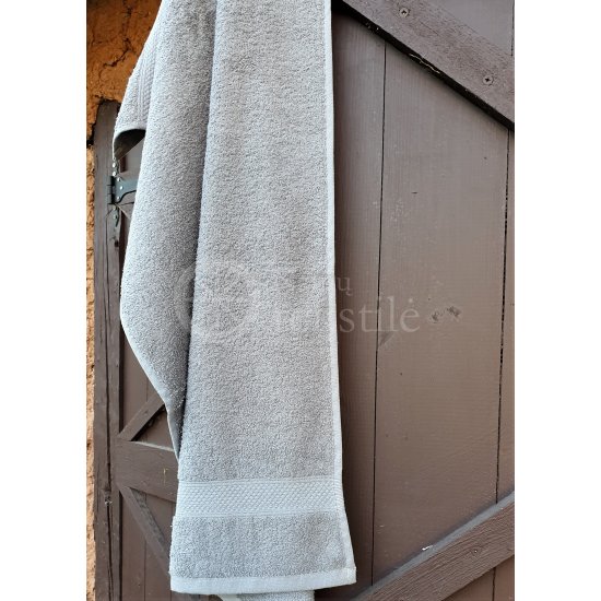 Bamboo fibre terry bath towel grey